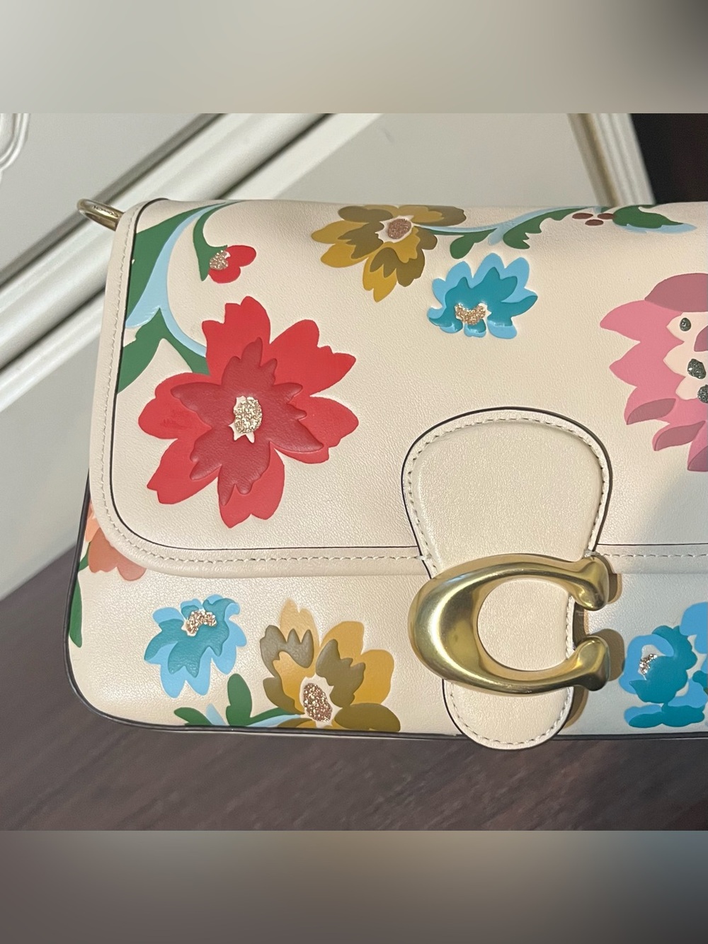 RARE Coach Soft Floral Tabby In Ivory! - Picture 7 of 13